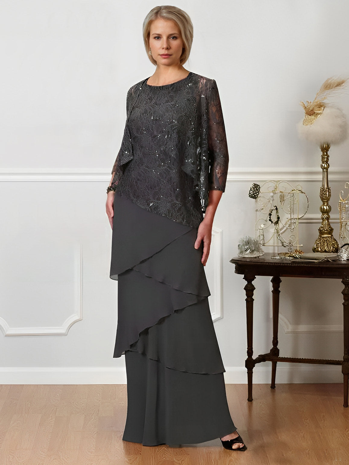 A-Line/Princess Square Neck Floor-Length Mother of the Bride Dresses