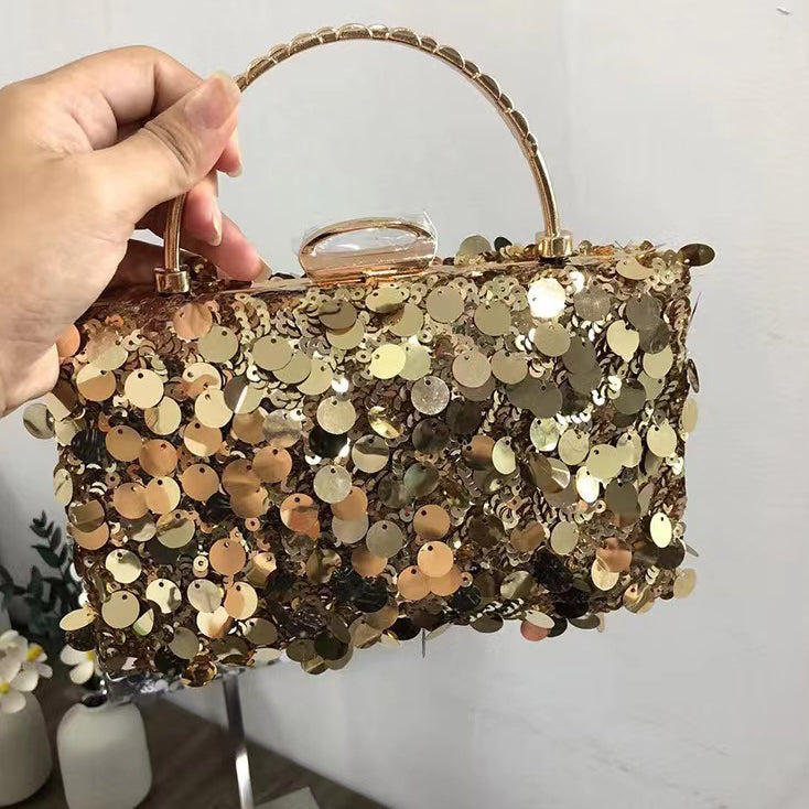 Gold Retro PVC High-End Wedding Party Evening Clutch Bag  display picture 2