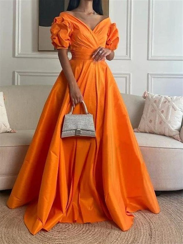 A-Line/Princess Off-the-shoulder Floor-Length Evening Dress main image 1