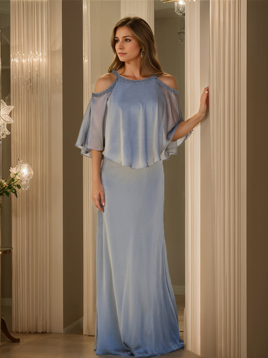 Cap Sleeves Mother Of The Bride Dresses Sheath/Column Pleats Mulberry Mother Of The Bride Dress main image 1