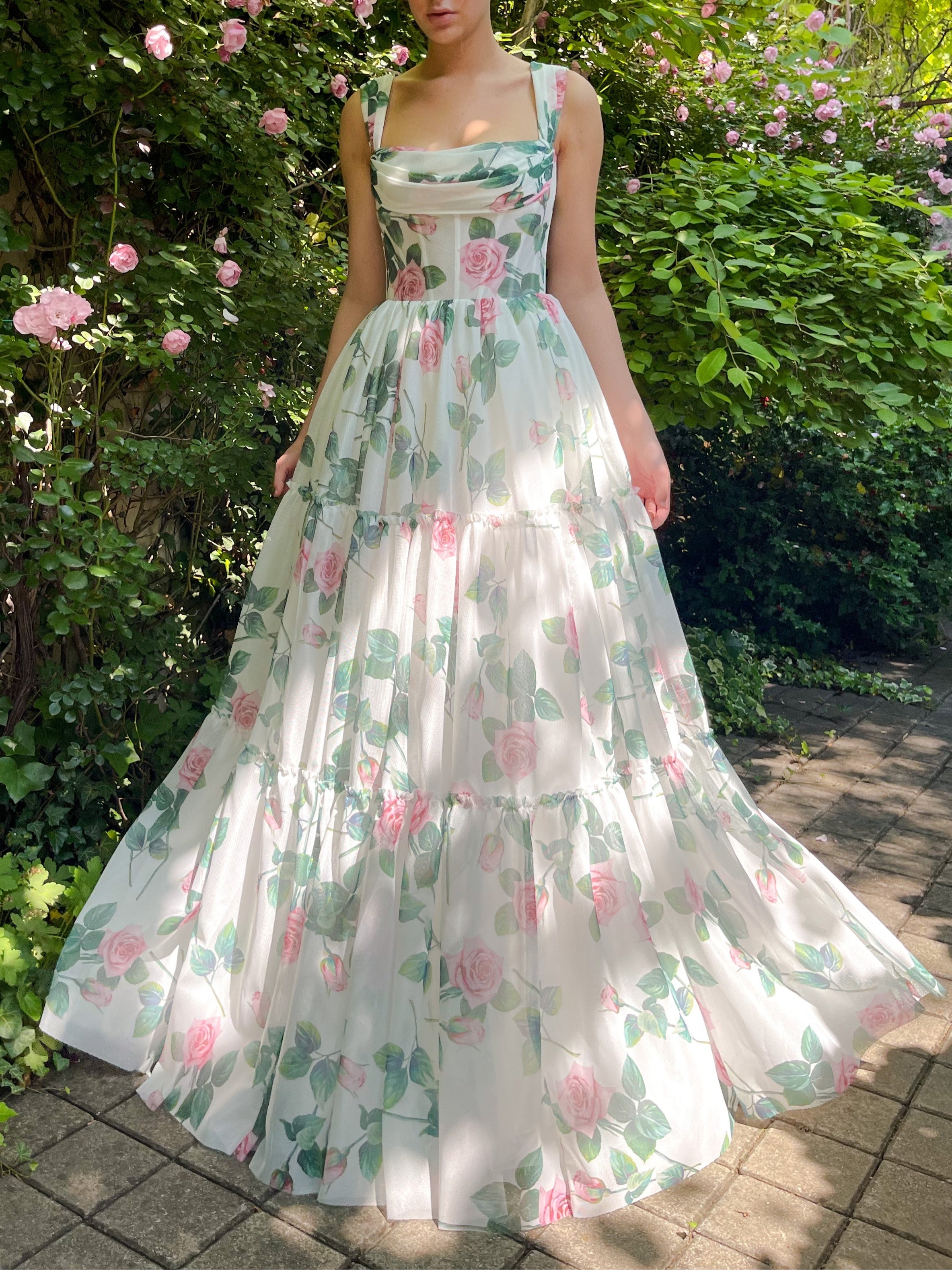 A-Line/Princess Off-the-Shoulder Sleeveless Floor-Length Flower Evening Dresses