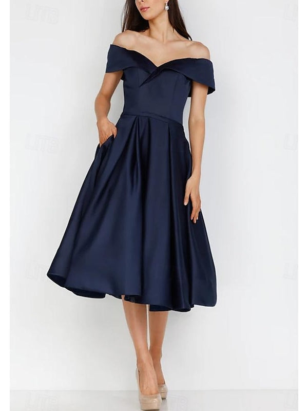 A-Line/Princess Sweetheart Sleeveless Tea Length Cocktail Dresses with
