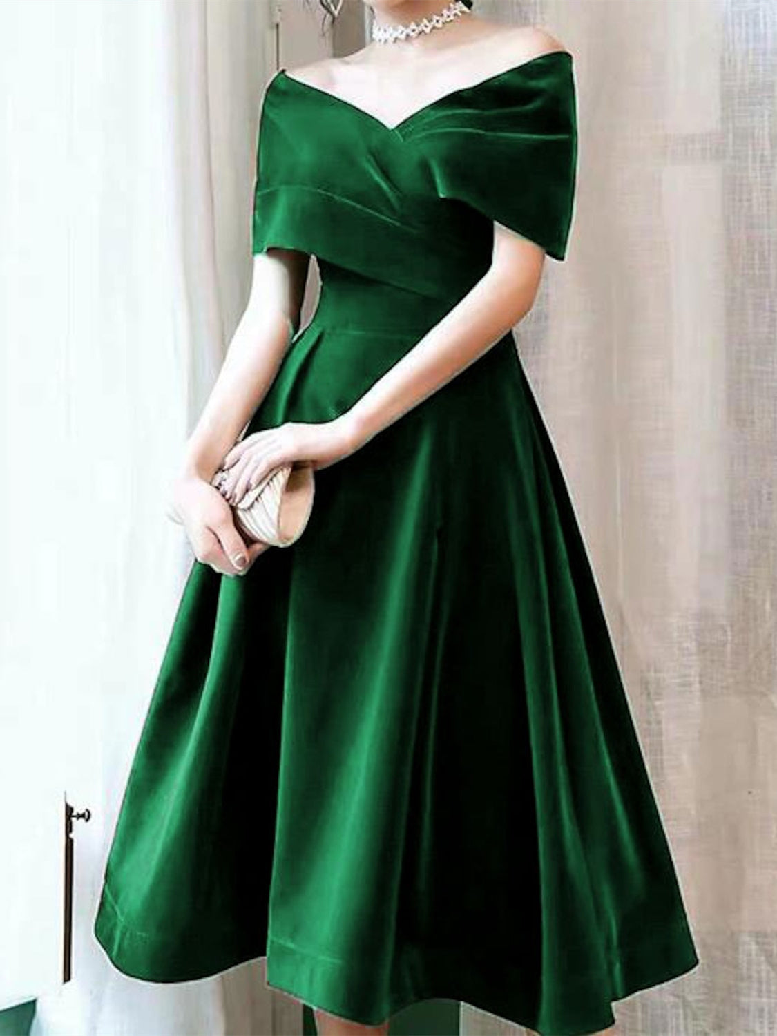 A-Line/Princess Cocktail Dresses Satin Jacquard Off Shoulder Mixed Color Sleeveless main image 0