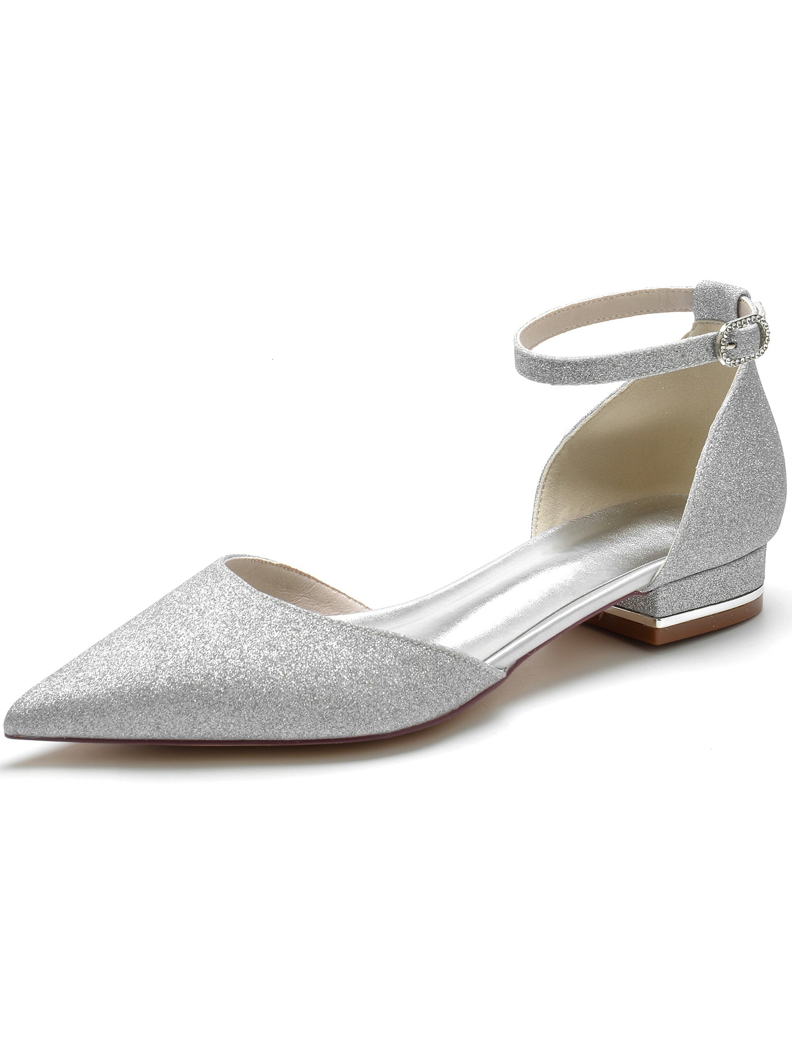 Women's Wedding Shoes Patent Leather Rhinestone Stiletto Pointed Toe Bridal Shoes