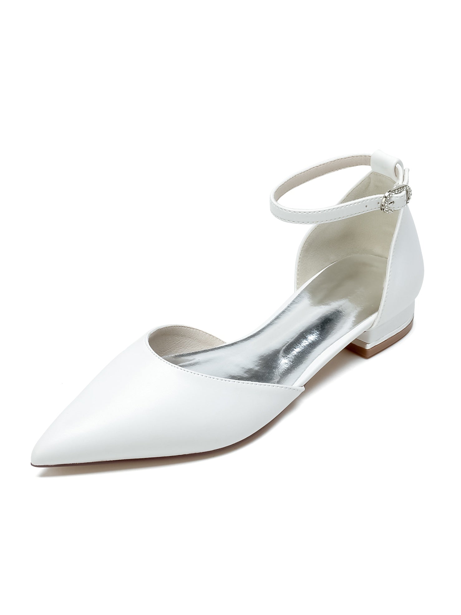 Women's Wedding Shoes Pointed Toe High Heel Chic Minimalism Buckle Bridal Shoes