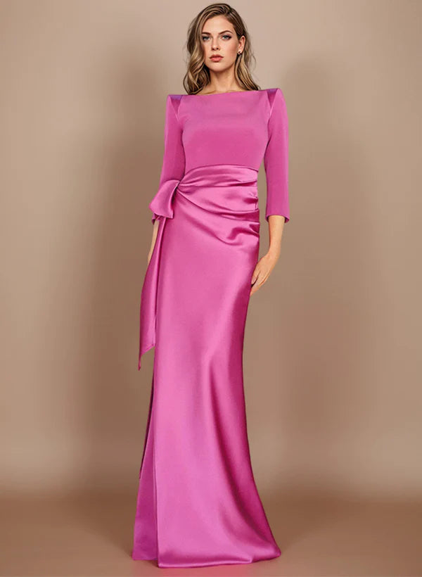 Sheath/Column Scoop Short Sleeves Mother of the Bride Dresses with Appliques & Rhinestone main image 0