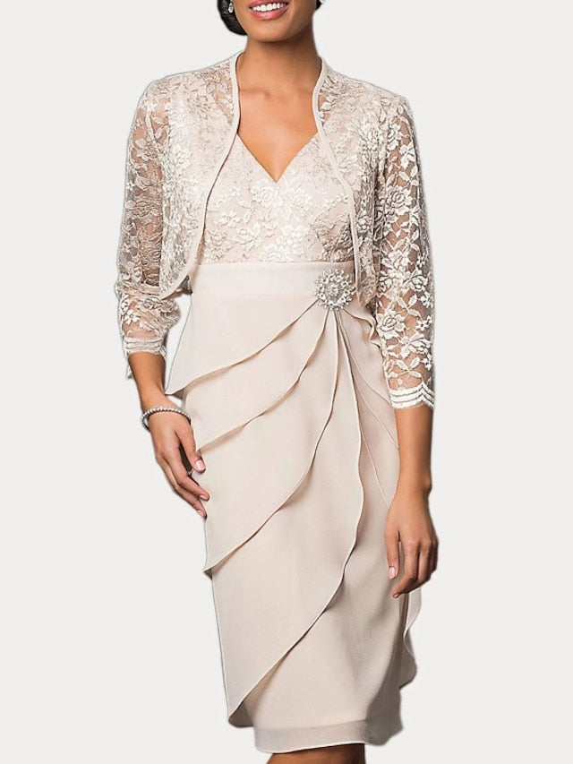 Sheath/Column Knee-Length Mother of the Bride Dresses