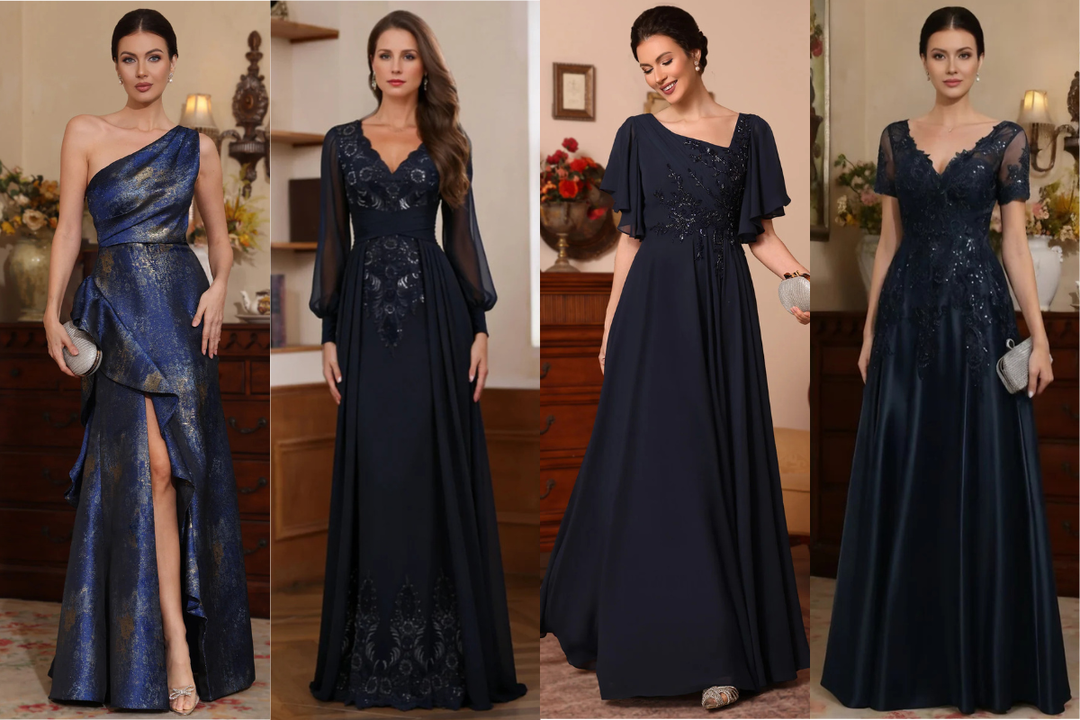 navy mother of the bride gowns