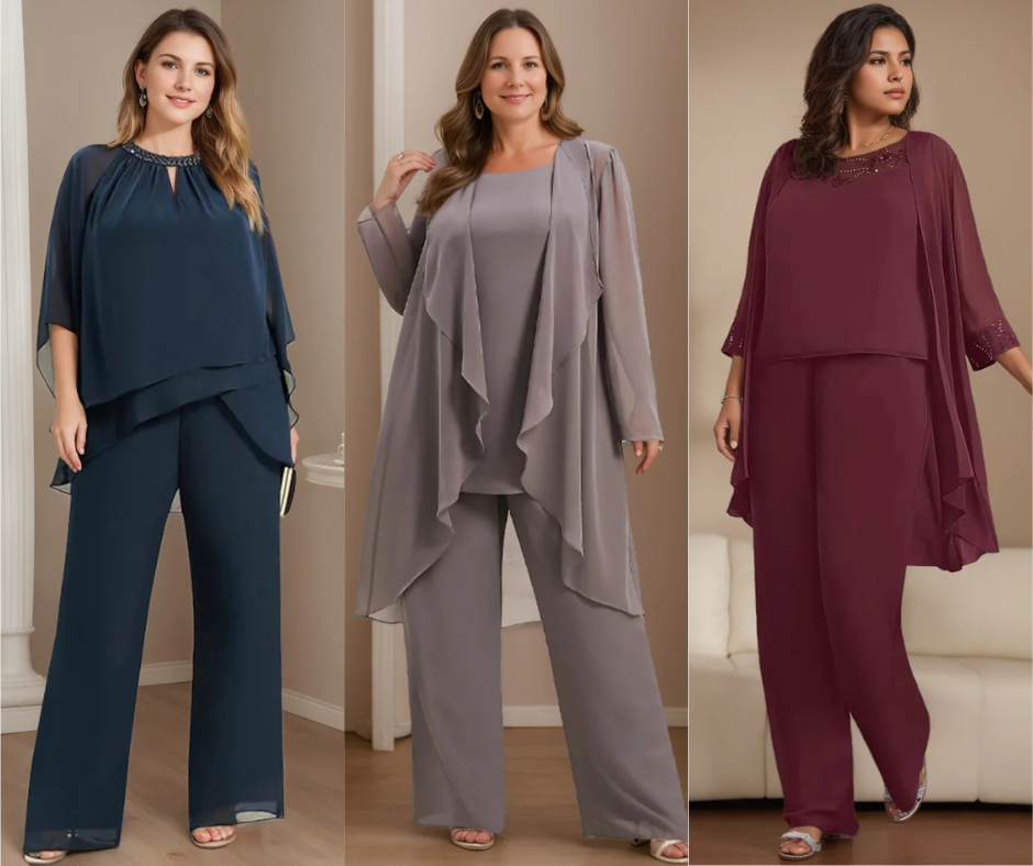 Flattering Plus Size Pant Suits for Older Ladies to Wear to a Wedding