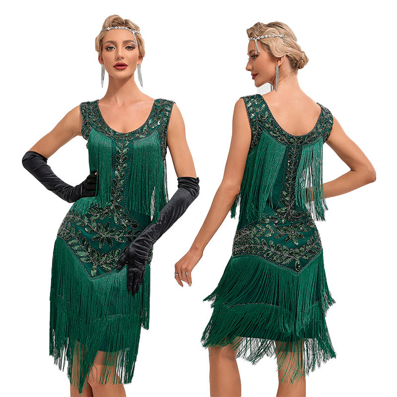1920s The Great Gatsby Outfit Sheath/Column Scoop Sequins Vintage Dres - Mondressy 1920s The Great Gatsby Outfit Sheath/Column Scoop Sequins Vintage Dres - Mondressy