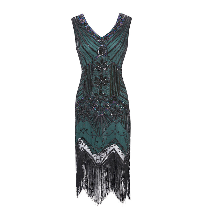 1920s Sheath/Column V-Neck Sequins Vintage Costume Party Dresses - Mondressy 1920s Sheath/Column V-Neck Sequins Vintage Costume Party Dresses - Mondressy