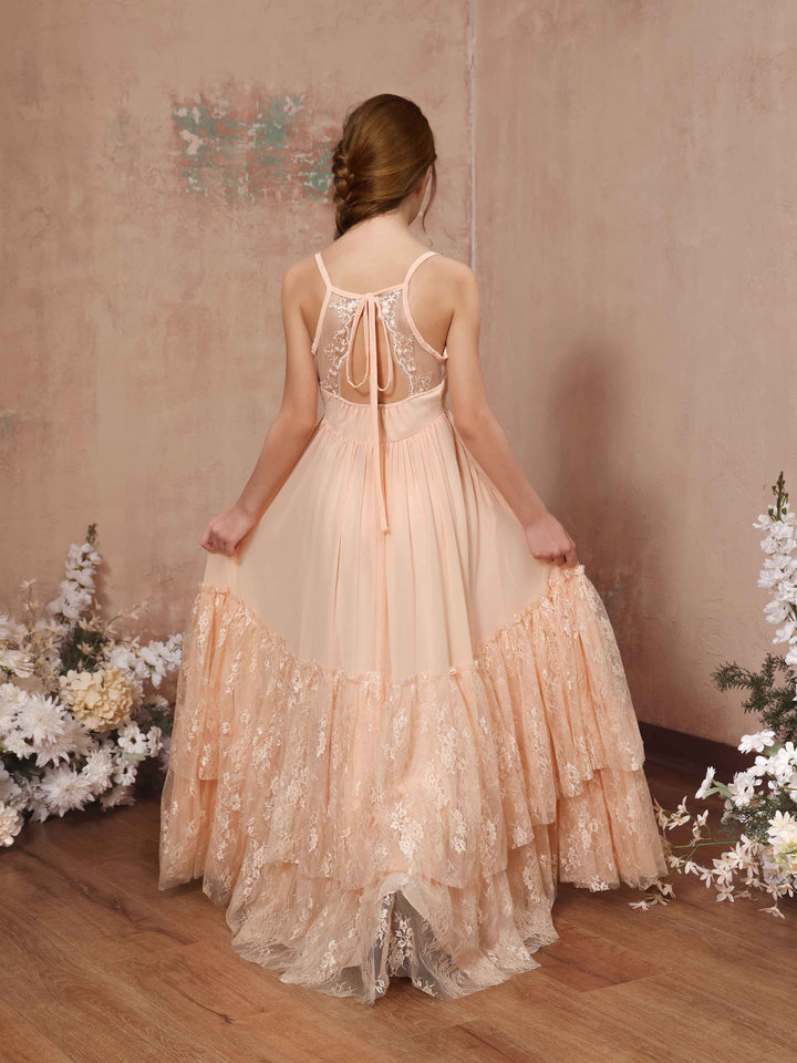 A-Line/Princess Chiffon Sleeveless Scoop Neck Floor-Length Flower Girl Dresses