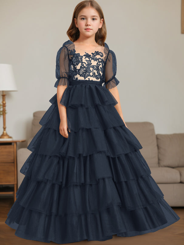 Ball-Gown Scoop Neck Sleeveless Floor-Length Flower Girl Dress