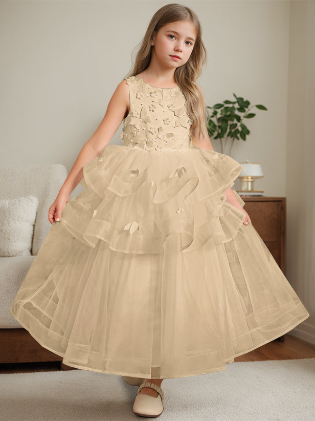 Champagne Flower Girl Dresses - Mondressy Champagne Flower Girl Dresses - Mondressy