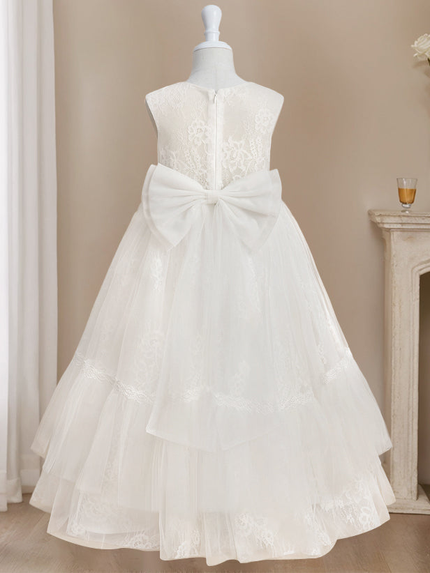 Ball-Gown Scoop Neck Sleeveless Floor-Length Flower Girl Dress