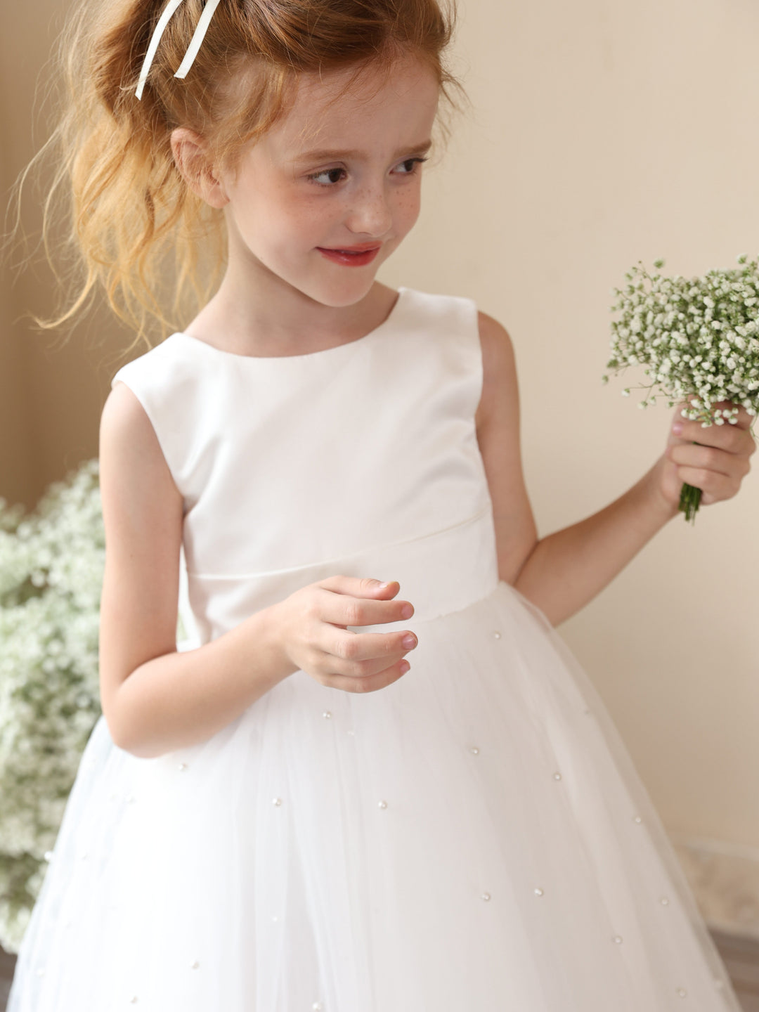 Ball-Gown Scoop Sleeveless Short/Mini Flower Girl Dresses With Bowknot