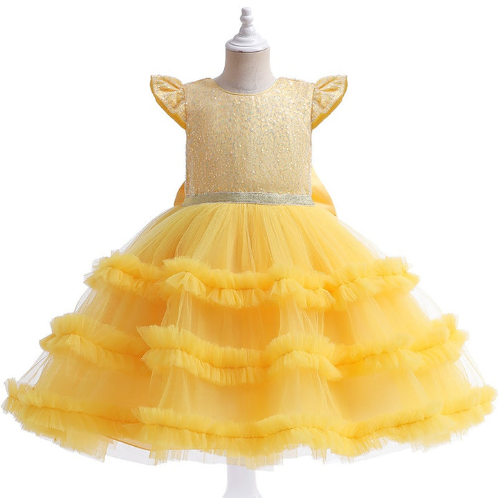 Ball-Gown Scoop Neck Sleeveless Knee-Length Flower Girl Dress with Bowknot