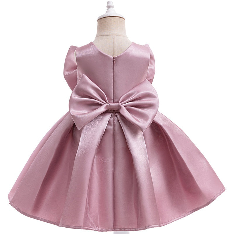 Ball-Gown Sleeveless Knee-Length Flower Girl Dress with Bowknot