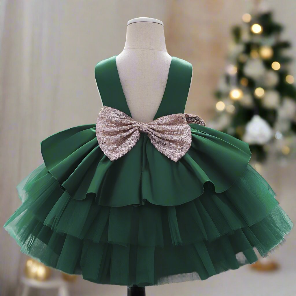 Ball-Gown Scoop Neck Sleeveless Knee-Length Flower Girl Dress with Bowknot