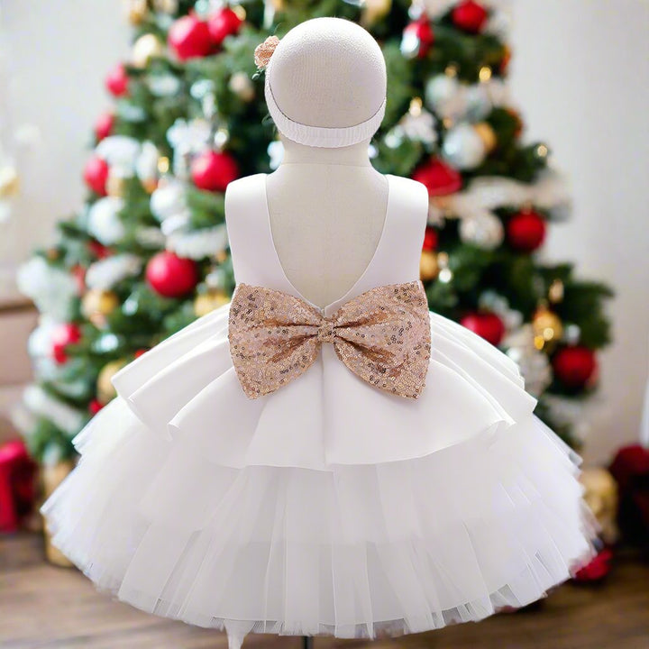 Ball-Gown Scoop Neck Sleeveless Knee-Length Flower Girl Dress with Bowknot