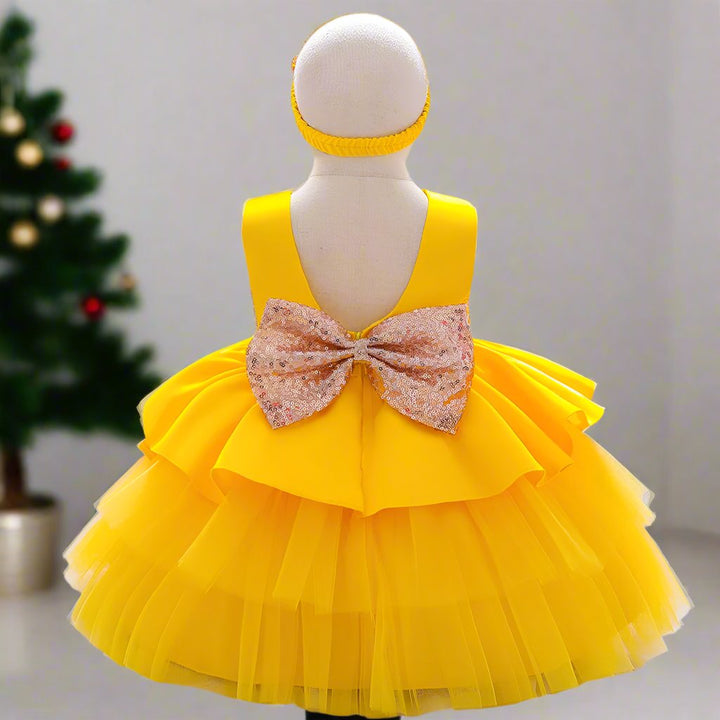 Ball-Gown Scoop Neck Sleeveless Knee-Length Flower Girl Dress with Bowknot