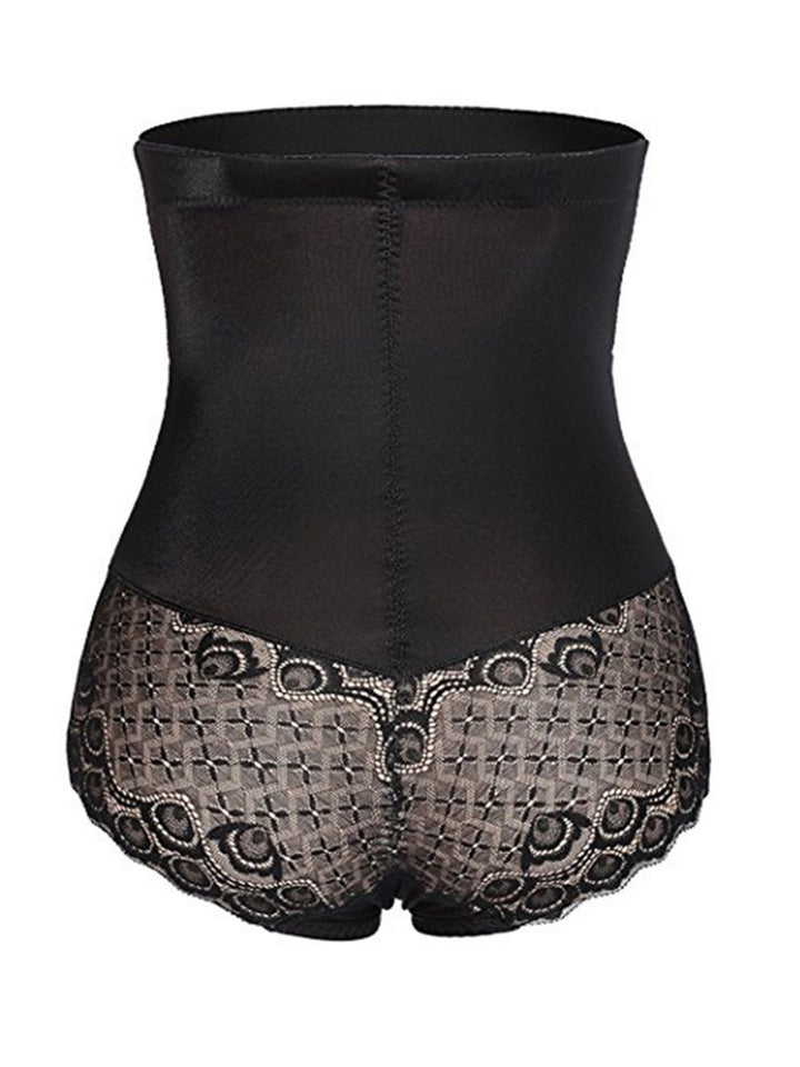 Casual Classic Elegant Lace Cotton High Waist Brief Shapewear