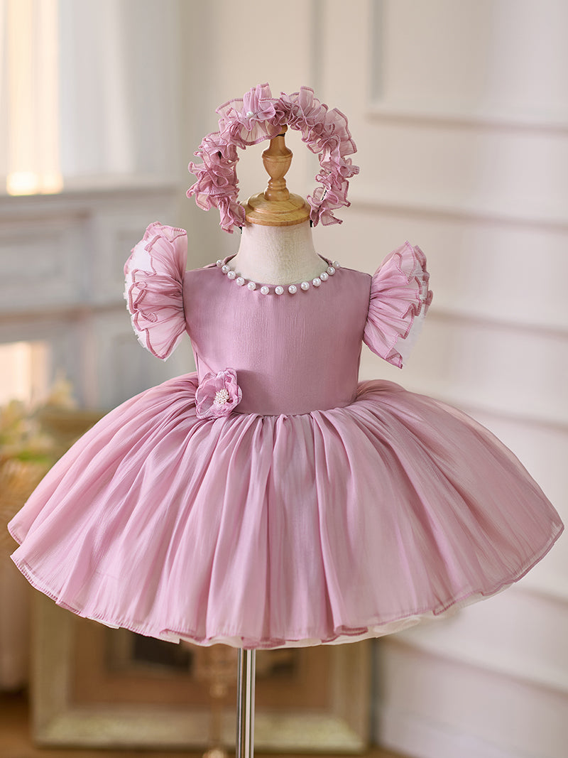 Organza Knee-length 1st Birthday Toddler Party Dress Dusty Rose Organza Knee-length 1st Birthday Toddler Party Dress Dusty Rose