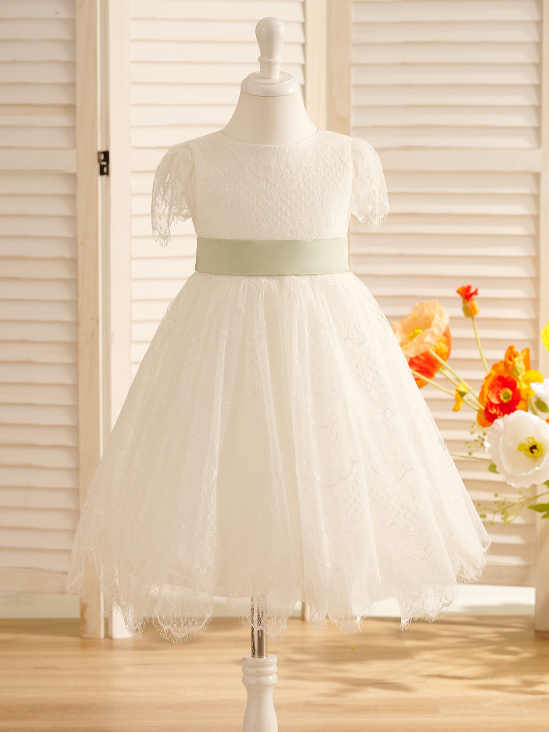 Lace Ivory First Communion Flower Girl Dress