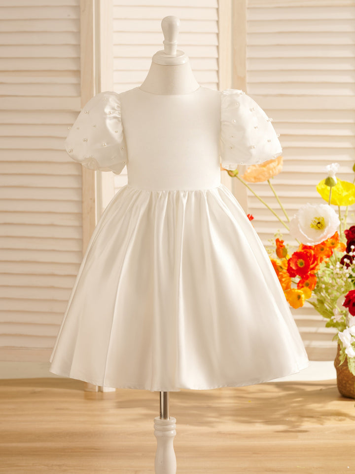 Ball-Gown/Princess Satin Knee-length Flower Girl Dress