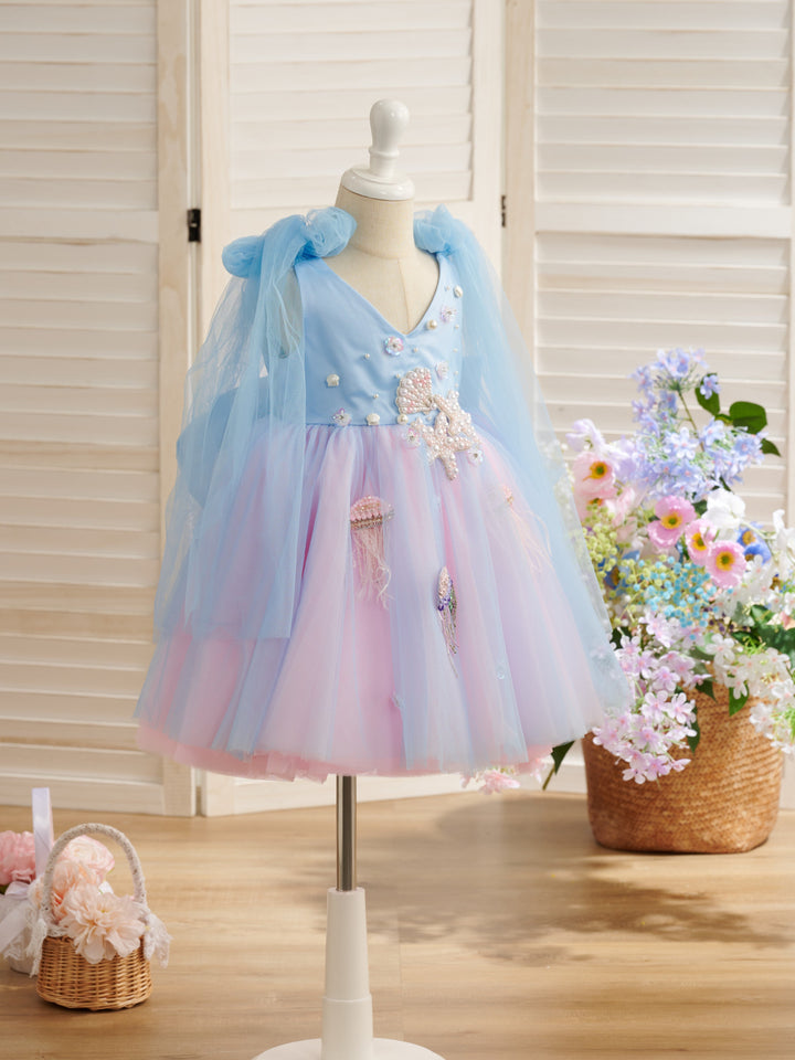 Tulle Knee-length 1st Birthday Party Baby Girl Dress