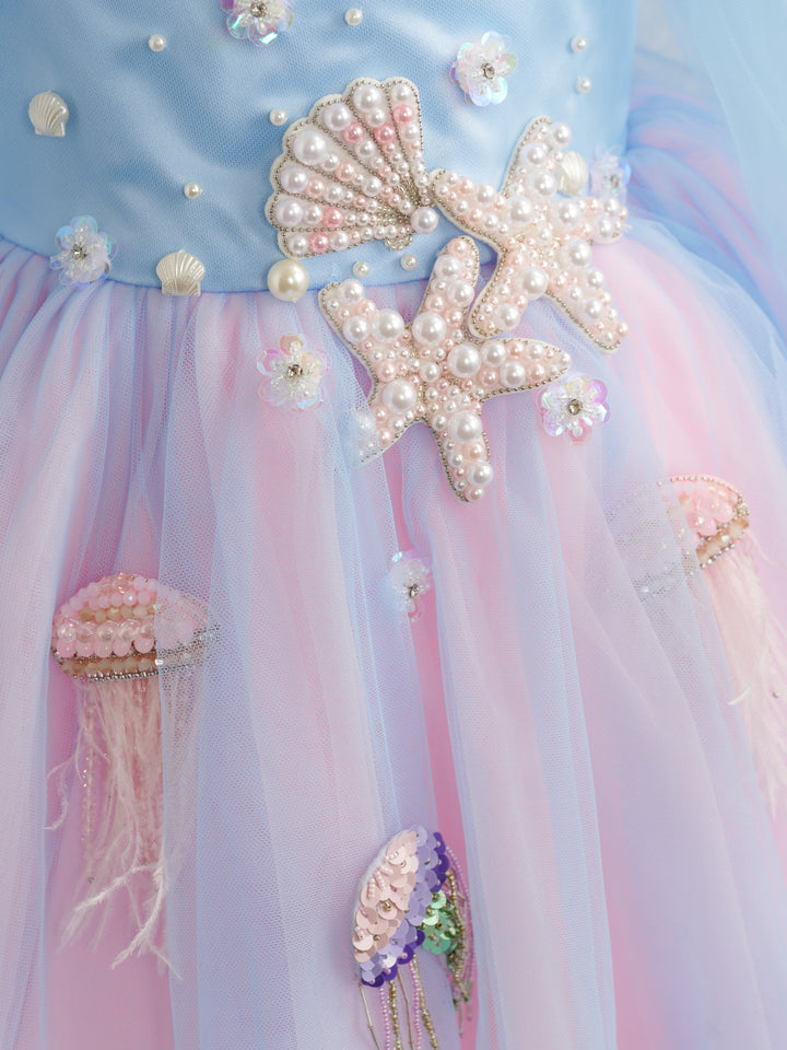 Tulle Knee-length 1st Birthday Party Baby Girl Dress