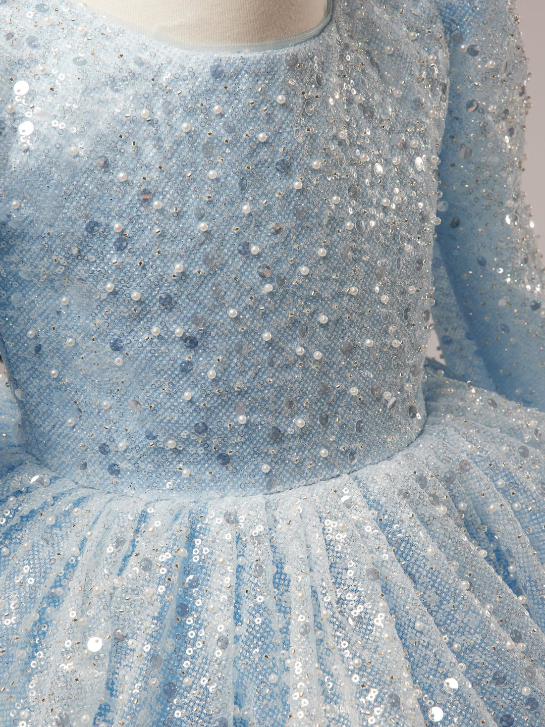 Tulle Knee-length Blue Dress