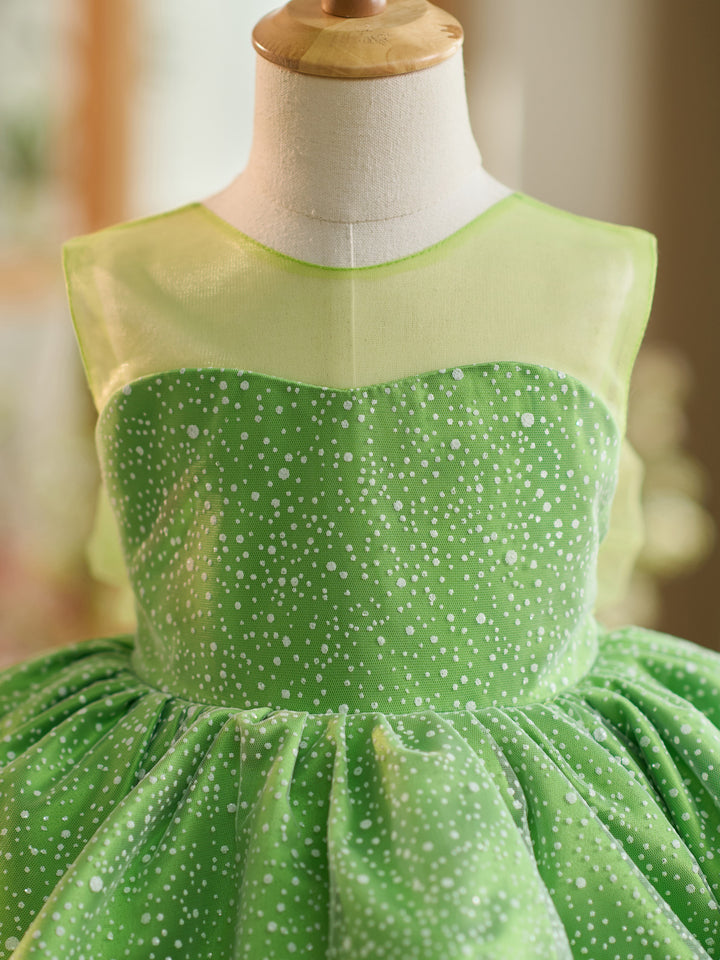 Ball-Gown/Princess Tulle Knee-length Green Baby Girl Dress