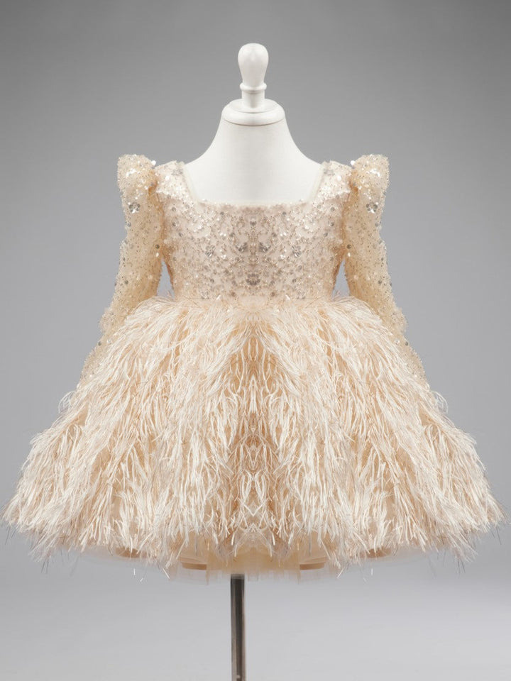 Tulle Knee-length Champagne Girl Dress