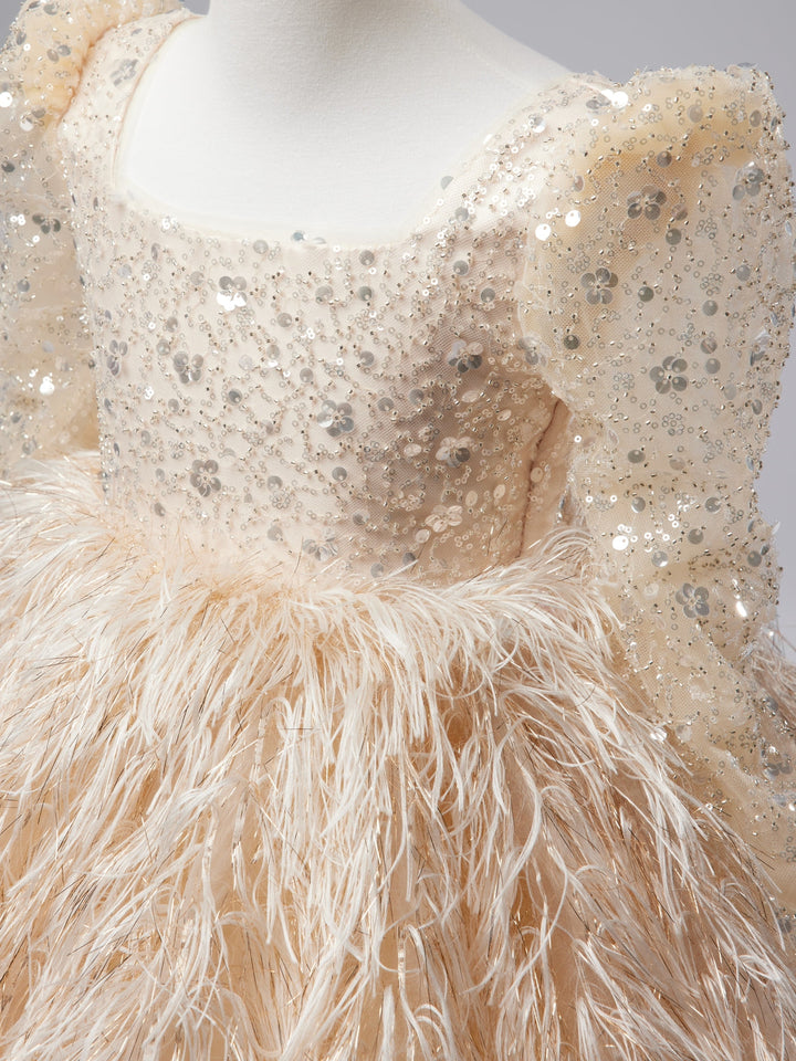 Tulle Knee-length Champagne Girl Dress