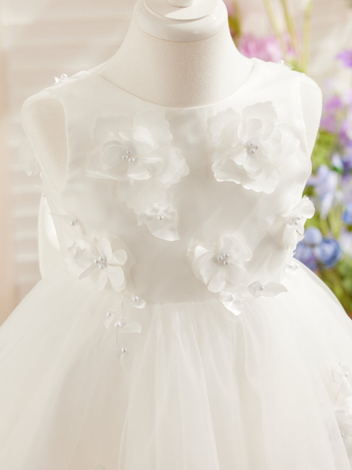 Sleeveless Tulle Knee Length Flower Girl Dress