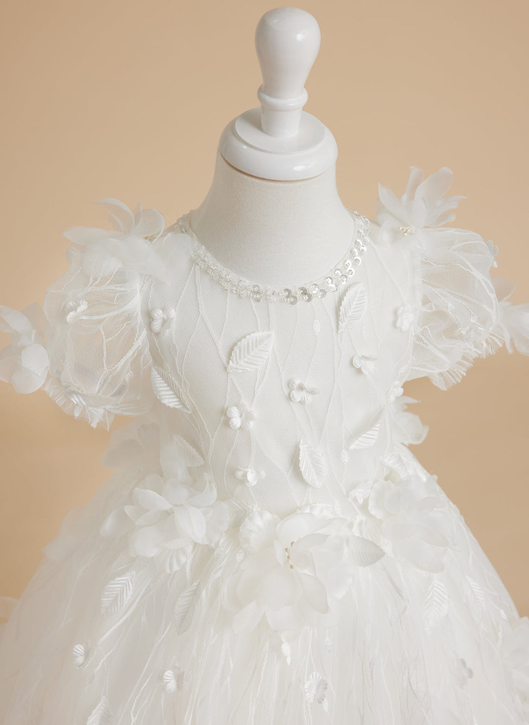 Ball-Gown/Princess Tulle Tea-length White Baby Girl Dress