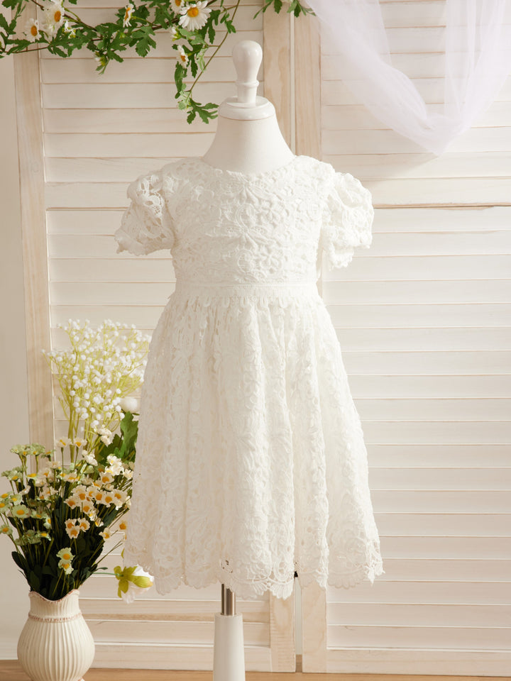 Lace Tea-length Ivory Christening Gowns