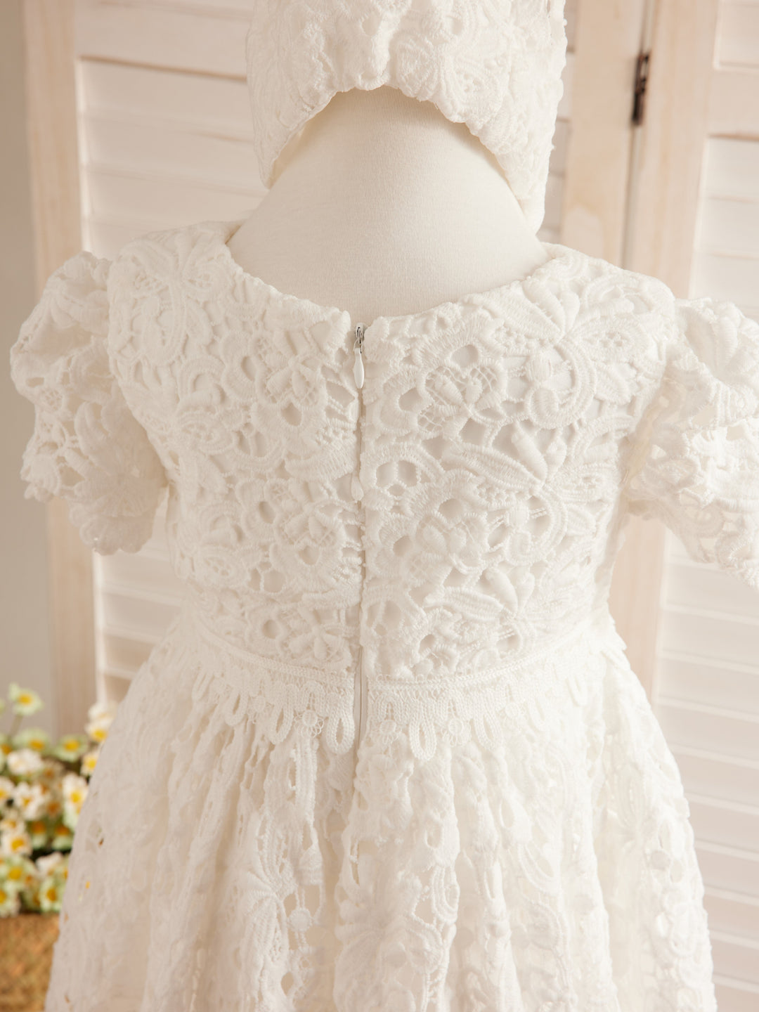 Lace Tea-length Ivory Christening Gowns