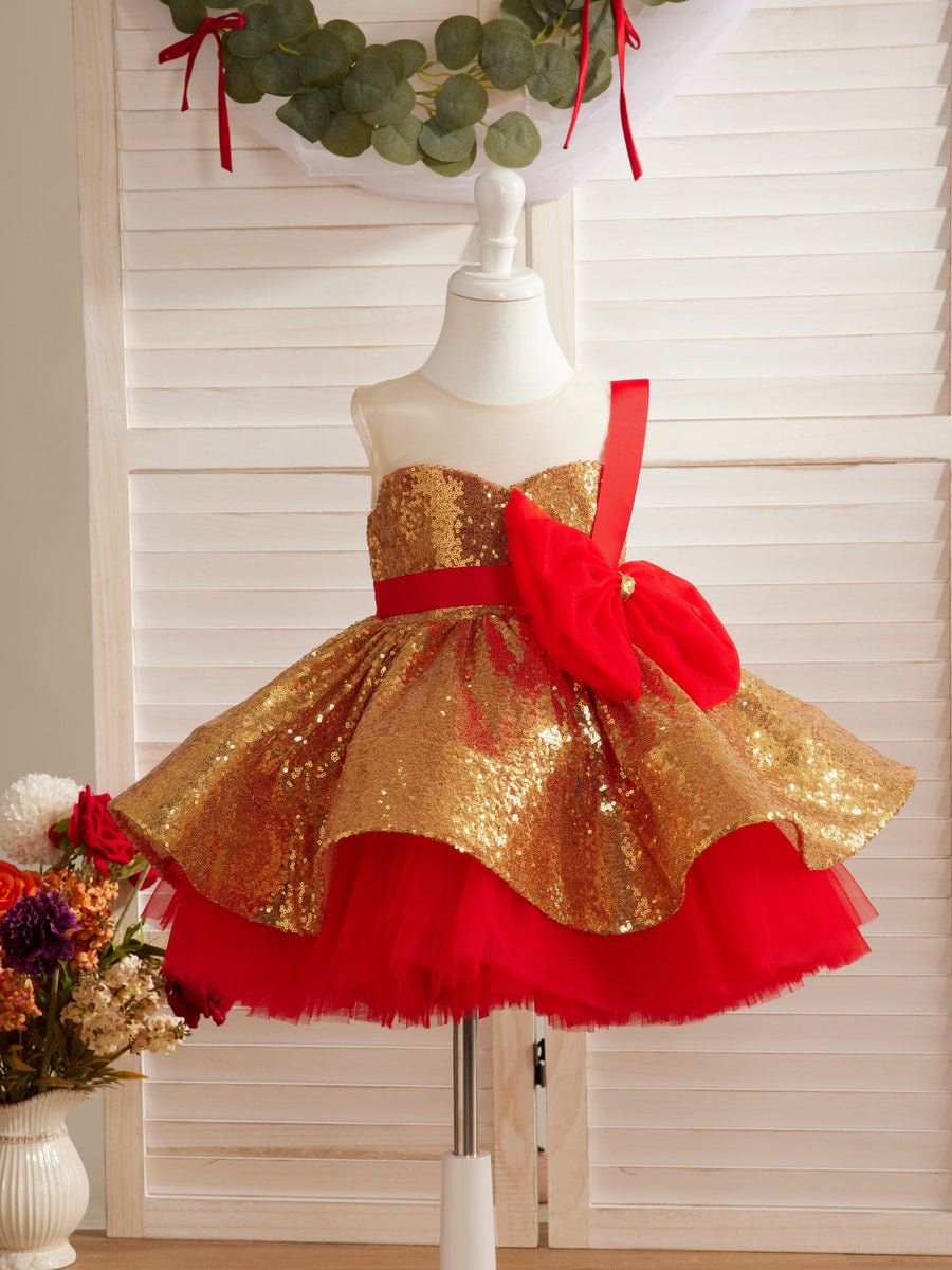 gold sequin infant dress Gold Sequin Baby Girl Dress: Handmade Princess Outfit