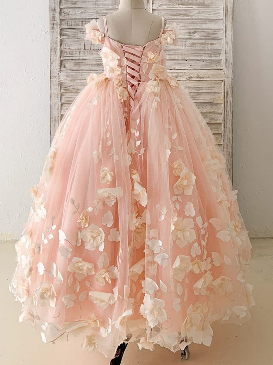 A-line Satin Tulle Floor-length Dress