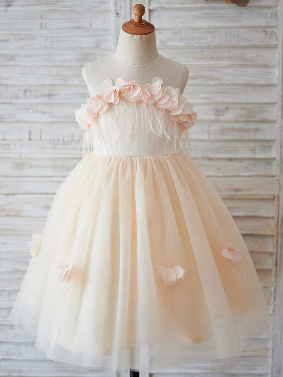 Ball-Gown/Princess Tulle Knee-length Flower Girl Dress