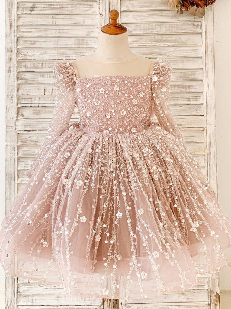 Ball-Gown/Princess Tulle Knee-length Girl Birthday Dress, 12M / As Picture