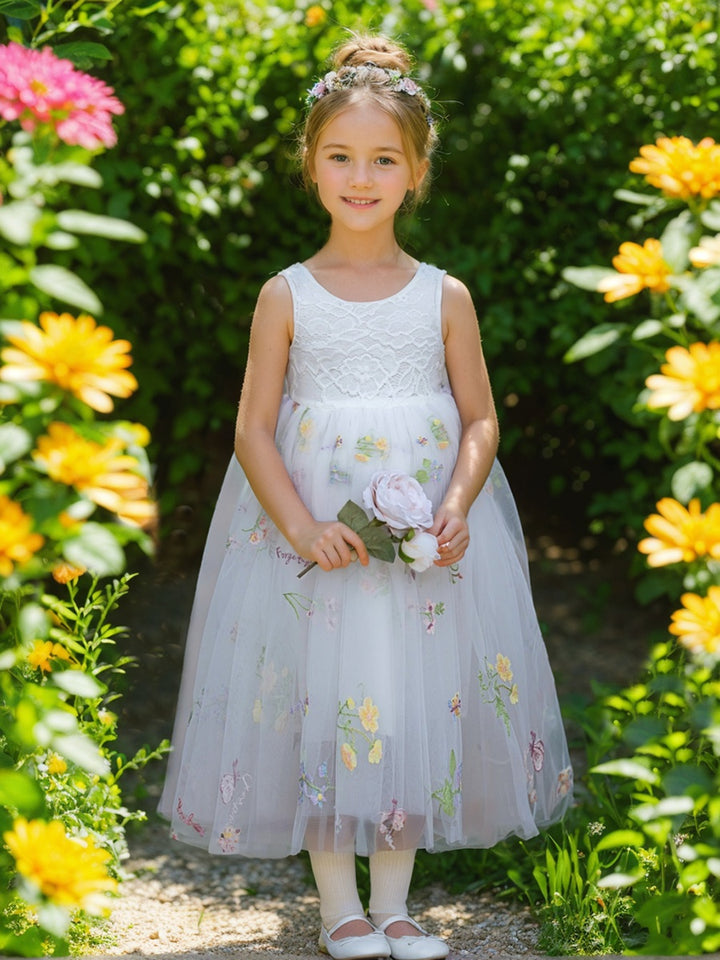 Tulle Knee-length Lace Embroidery Dress