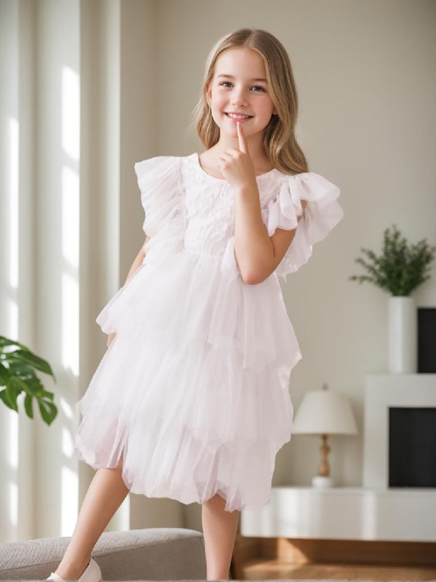 mini kids girls tulle dress TJAZFJPA Orange Homecoming Dress Toddler Kids Girls Historical Tulle Dress Princess Outfits Girls Maxi Dress Mini Dresses 8-10 Years