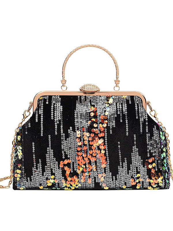 Sequin Large Capacity Foldable Clutches Handbags With Synthetic