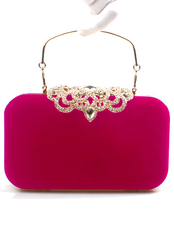 Velvet Wedding Party Rhinestone Clutch Bags