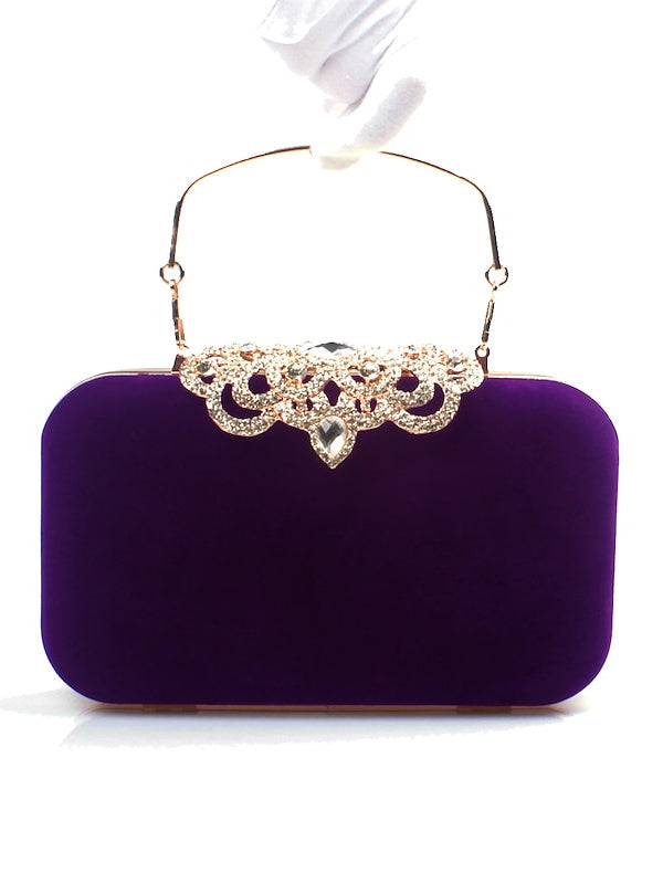 Velvet Wedding Party Rhinestone Clutch Bags