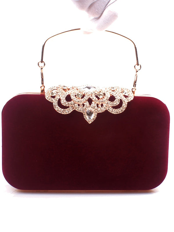 Velvet Wedding Party Rhinestone Clutch Bags