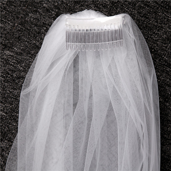 One-tier Cute Wedding Veil Cathedral Veils with Appliques